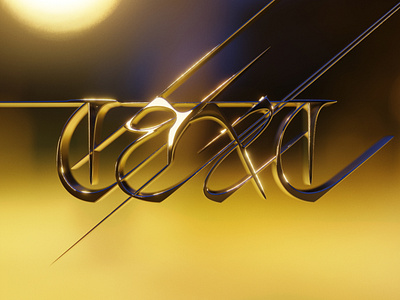 Honey 3d blender chrome glow lighting reflection sample shine text typography