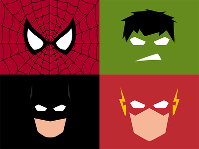 Minimalistic Superheroes batman comic flash hulk marvel minimalistic spiderman superheroes