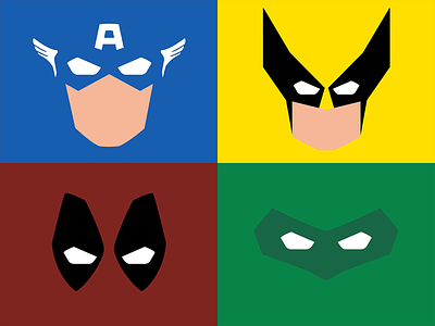 Minimalistic Superheroes captain america comic deadpool green lantern marvel minimalistic superheroes wolverine