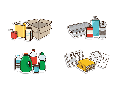 Recycling Stickers icons illustration recycling sustainability