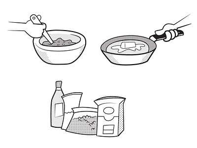 Cooking Illustrations cooking dot halftone illustration tone