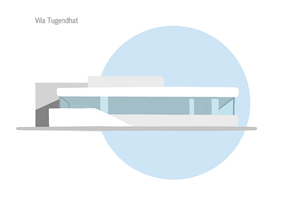 Functionalistic Villa Tugendhat architecture illustration minimalism