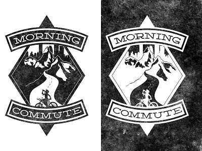 Morning Commute badge black commute contest fixedgear hizokucycles white