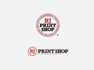 RJ Print Shop badge branding design graphic design illustration logo print seal