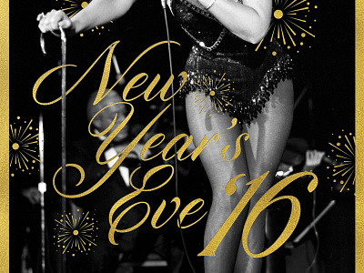 New Years 16' black fancy foil gold grey newyears