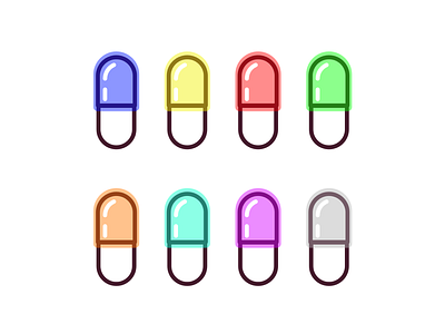 colorful jelly pills color icon jelly