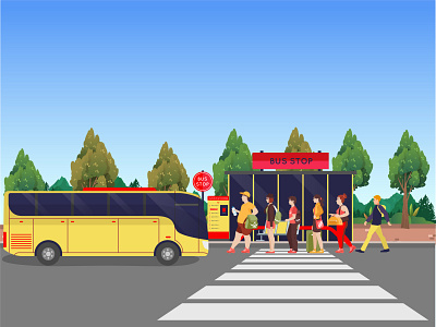 bus station adobe illustrator art bus design graphicdesign illustration illustration art illustration design station vector