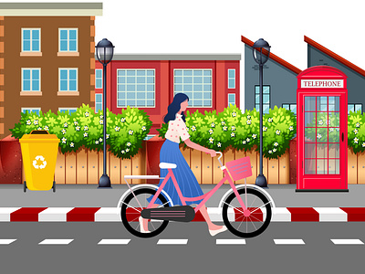 girl with bicycle