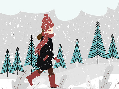 illustration adobe illustration adobe illustrator design illusign illustration snow snow day tree vector winter