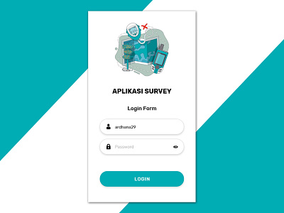 Login - Survey App android app clean app design design government illustration login login form mobile ui ui design