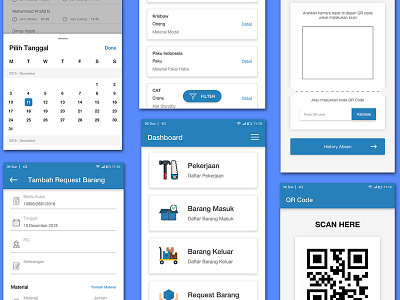 Building Assignment Unit App android dashboad date design filter government mobile scan ui ui design