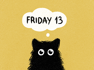 Friday 13th 2d cat character flat friday friday 13th illustration vector vectorart