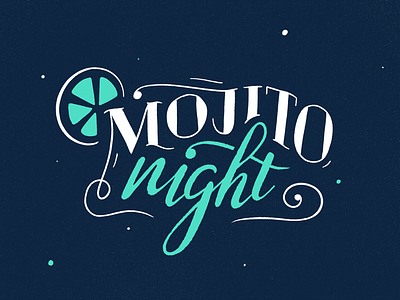 Mojito night bar cocktails drinks lime mojito night poster typography