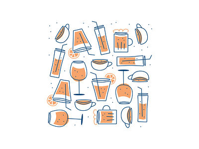 Drinks coffee drinks icon illustration party pattern tea vector