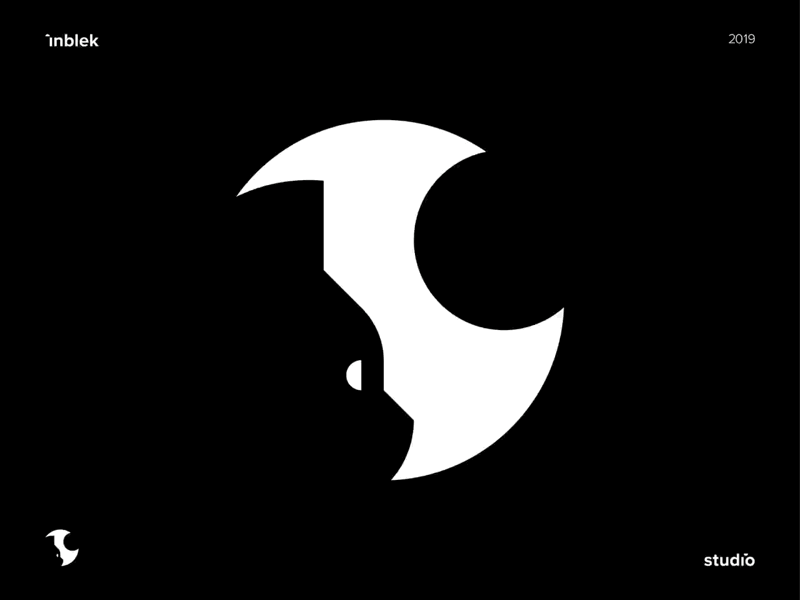 Inblek logomark branding cat logo logodesign logomark moon vector