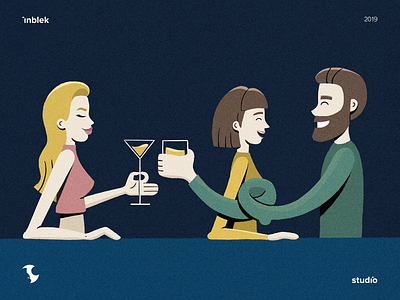 cheers 2d bar character characterdesign cheers design disco drinks flat girl illustration night nightclub ui vector web website