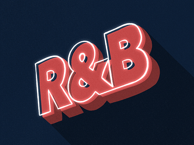 R&B design flat graphic design illustration music neon poster rb rnb type typography vector