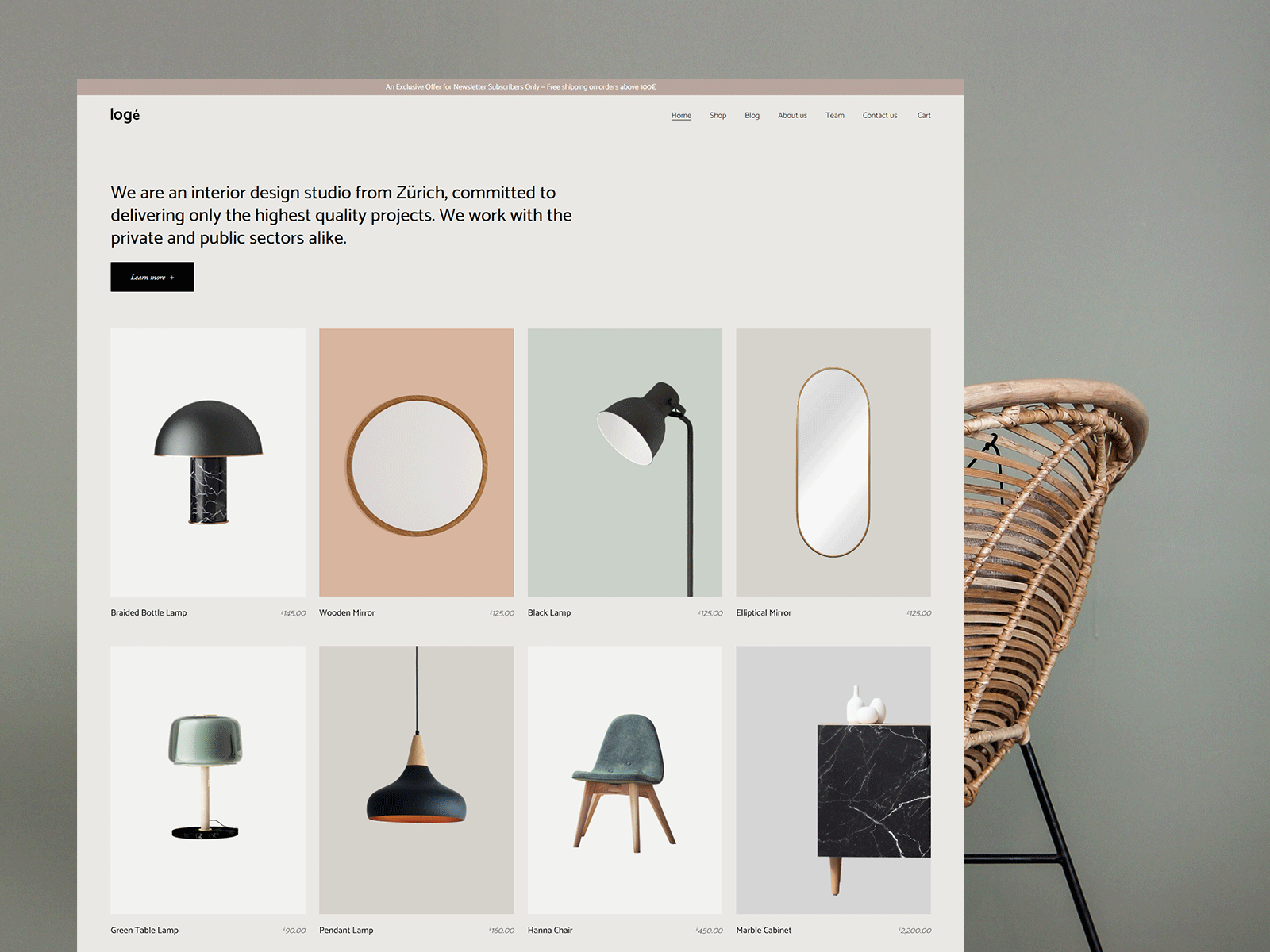 Interior Design Shop graphic design modern sh shop website