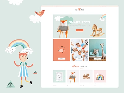 Toy Shop creative design illustration kids logo modern shop toy ui website