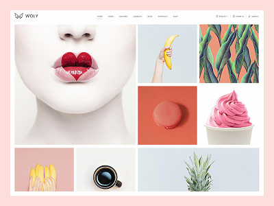 Woly agency beauty branding business clean contemporary creative design light multi purpose personal portfolio responsive shop studio stylish vector web