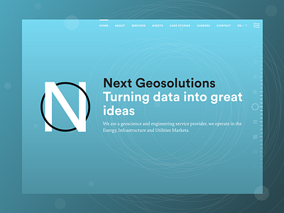 Next Geosolutions - homepage animation canvas design factoria homepage interaction website