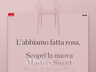 Mohd + Kartell - Landing page design ecommerce factoria furniture landing page launch product shop typography