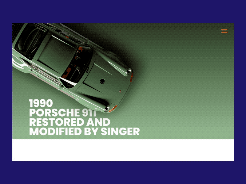 Singer Porsche Website Animation animation automotive car scroll ui website