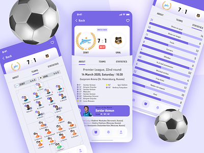 Sport statistics - Mobile App app ball clean design flat football soccer statistics ui ux