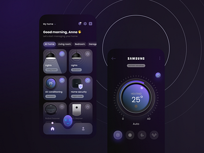 Smart home in app air condition app design clean clean ui design mobile app samsung smart app smart home ui ui design uiux ux ux design