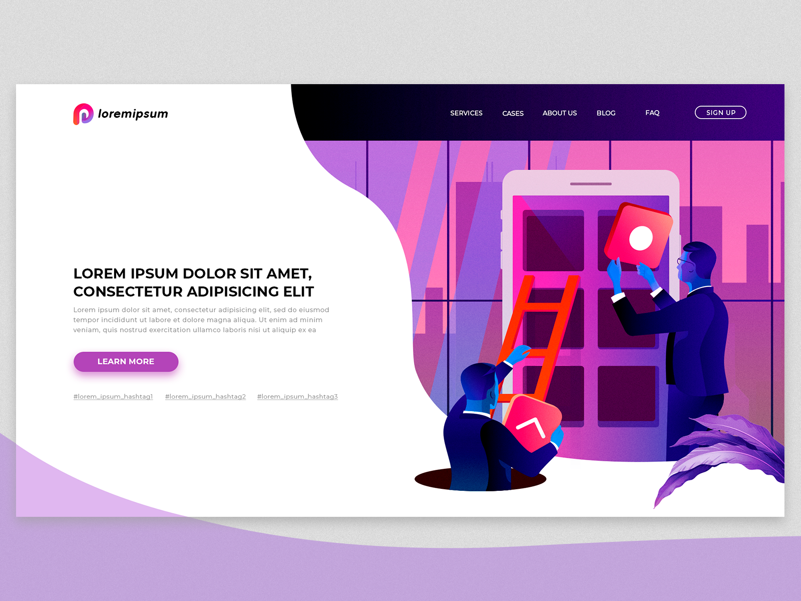 Illustration for the site design illustration ui vector web