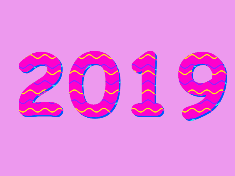 2019 2019 2d animation after effect blue and yellow design flat animation gif happy new year illustration looped new year new year 2019