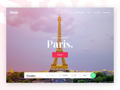 Steer. Find your tour guide easily. agencespring homepage tour guide tourism ui design ux design webdesign