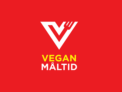 Vegan Måltid food logo design v vegan