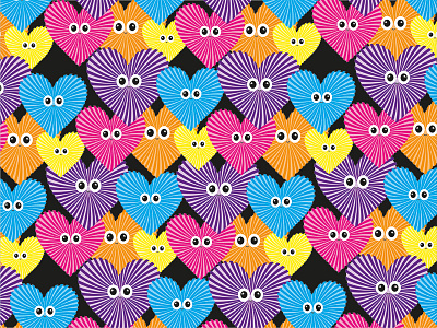 I Only Have Eyes For You illustration kawaii pattern vector