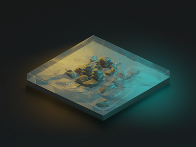 Rocks in the sea blender blender3d blender3dart iso isometric art isometric illustration isometry ocean rock rocks