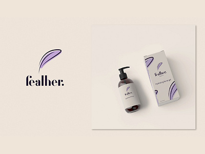 a logo and branding for a fictional brand of cosmetics "Feather" branding cosmetics illustration logo logo design vector
