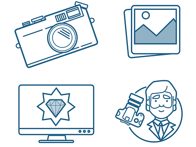 Photography Icons branding creative design flat icon illustration illustrator outline ui ux vector web web design website