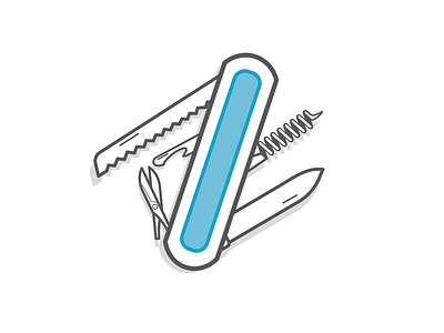 Swiss Knife Illustration branding creative design flat icon illustration illustrator outline product swiss knife ui vector web design