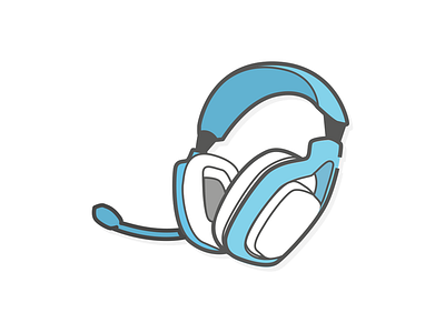 Headphones Illustration app branding creative design flat headphones icon illustration illustrator outline product ui vector web design