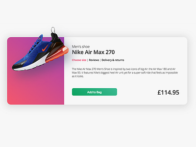 Product Page Ui - Nike Air Max air max branding creative design nike nike air max product product card product design ui web design