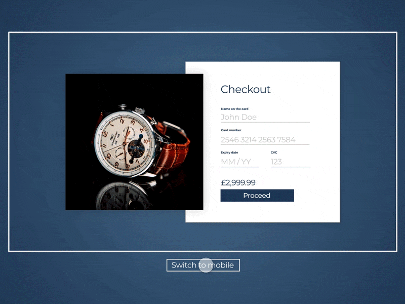 Responsive Checkout UI concept