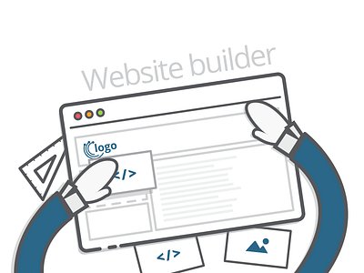 Website Builder SVG animation creative design drag and drop flat illustraion illustrator outline product svg ui uidesign ux vector web design website website builder