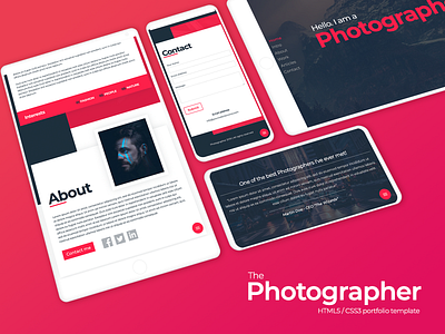 FREE Portfolio template - HTML5 / CSS3 2d app branding design flat graphic design illustration minimal portfolio typography ui ux web website website design