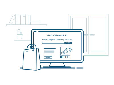 Shopping online - vector illustration