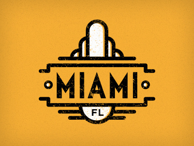 MIAMI, FL art deco fl fun imm logo mark miami retro vintage