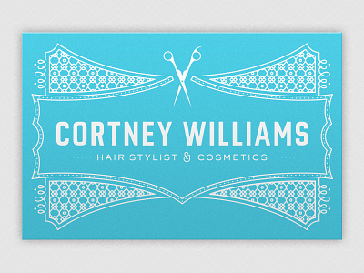 Cortney Williams Business Cards business card cosmetics hair stylist lace salon scissors simple