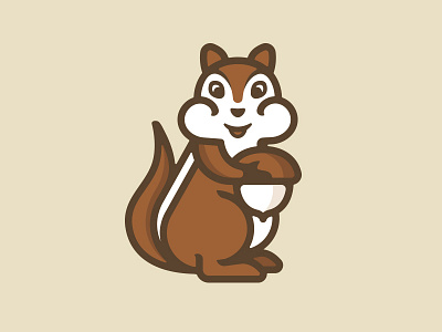 Chipmunk Icon acorn animal brand chipmunk cute icon illustration nut