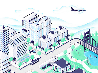Wheelhouse Cityscape city cityscape illustration isometric on boarding startup