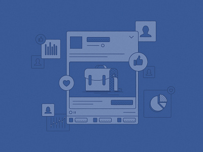 Facebook Pixel Integration facebook halftone icons illustration tech