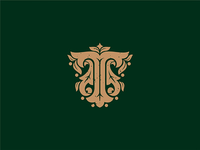 T - monogram camping coat of arms family font glamping gold golden green individual leaves monogram nature ornament royal t letter t logo timber tree unique wood